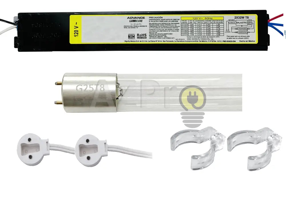 Kit Tubo Germicida 25W + Balastra Bases Listo Para Operar Osram Economía E Industria > Productos