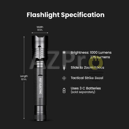 Lampara Tactica Led Linterna con 2 Intensidades y 2 Angulos FL1000 Feit - Casa y jardín > Iluminación > Bombillas >