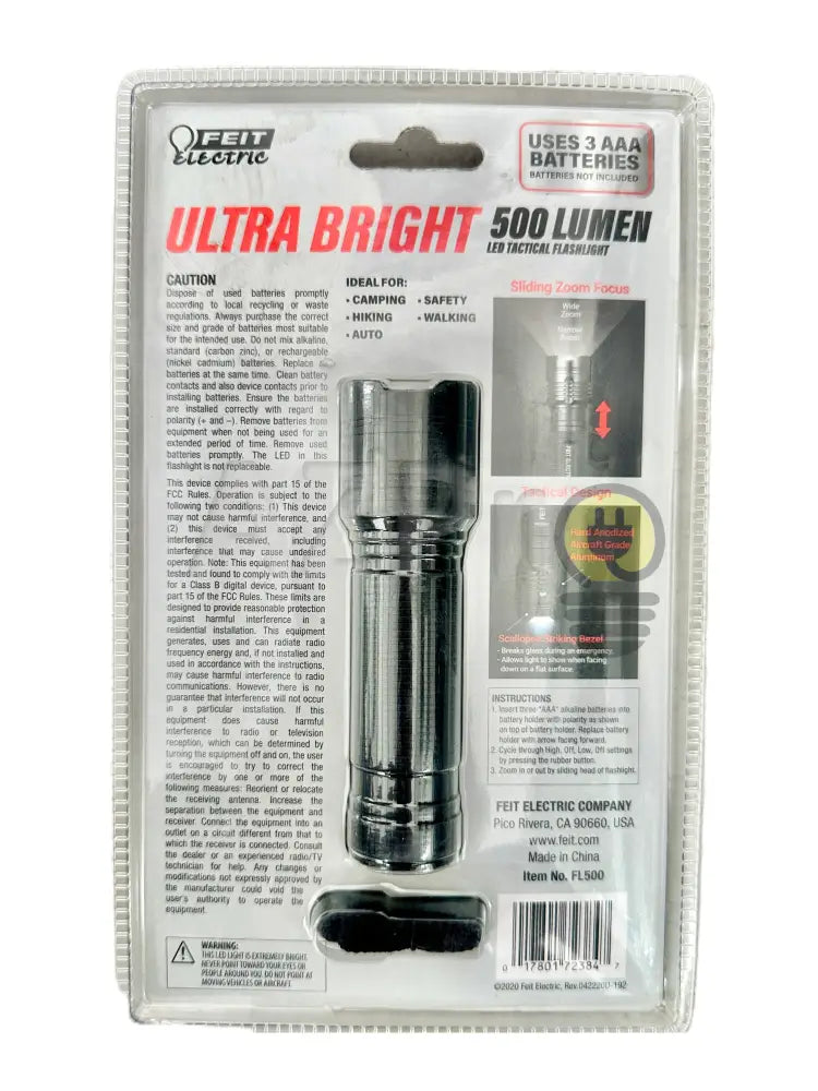Lampara Tactica Led Linterna Con Zoom 500 Lumen Aaa Feit Casa Y Jardín > Iluminación Bombillas