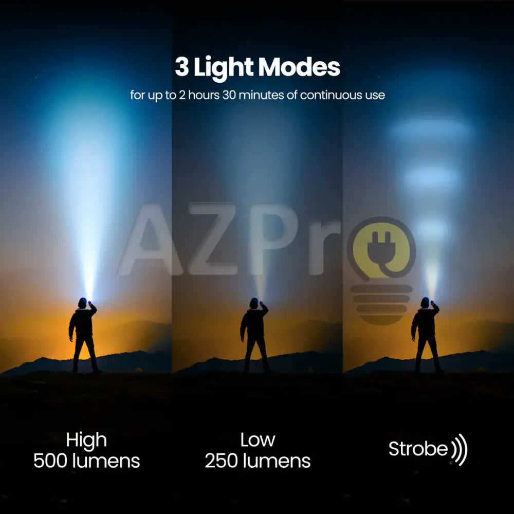 Lampara Tactica Led Recargable Linterna 2 intensidades y Estrobo 500 Lumen FL500-MINI Feit Casa y jardín > Iluminación