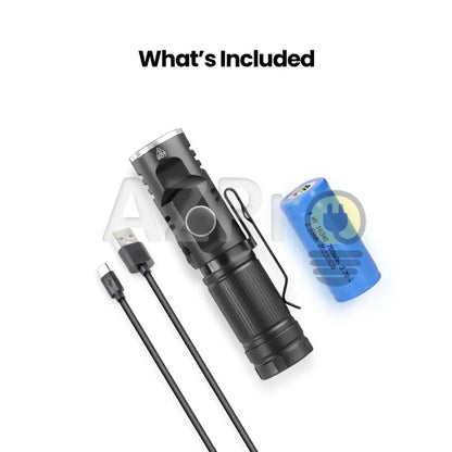 Lampara Tactica Led Recargable Linterna 2 intensidades y Estrobo 500 Lumen FL500-MINI Feit Casa y jardín > Iluminación