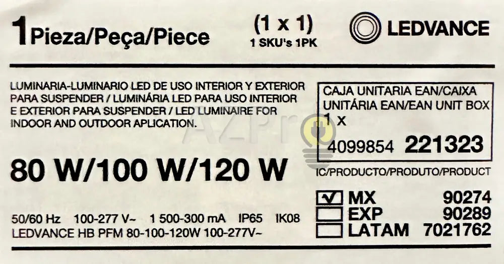 Led Highbay Selectable 80-100-120w 4000-5000-6000k Ledvance Casa y jardín > Iluminación > Bombillas > Bombillas con