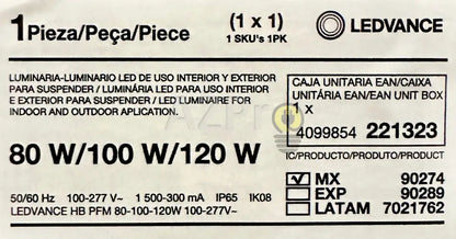 Led Highbay Selectable 80-100-120w 4000-5000-6000k Ledvance Casa y jardín > Iluminación > Bombillas > Bombillas con