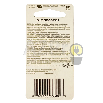 Pila Bateria Litio Cr2032 3V 225Mah 2 Piezas Dl2032 Duracell Electrónica > Audio Equipos Para