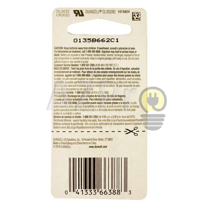 Pila Bateria Litio Cr2032 3V 225Mah 2 Piezas Dl2032 Duracell Electrónica > Audio Equipos Para