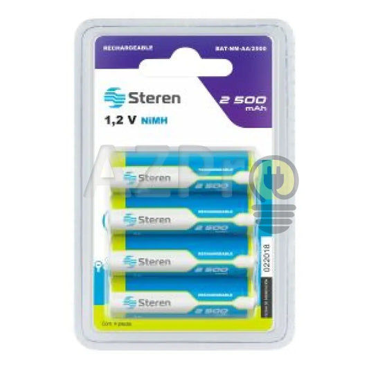 Pila Recargable Aa Ni-Mh Cilindrica 4 Pzas Bat-Nm-Aa/2500 Steren Electrónica > Audio Equipos Para