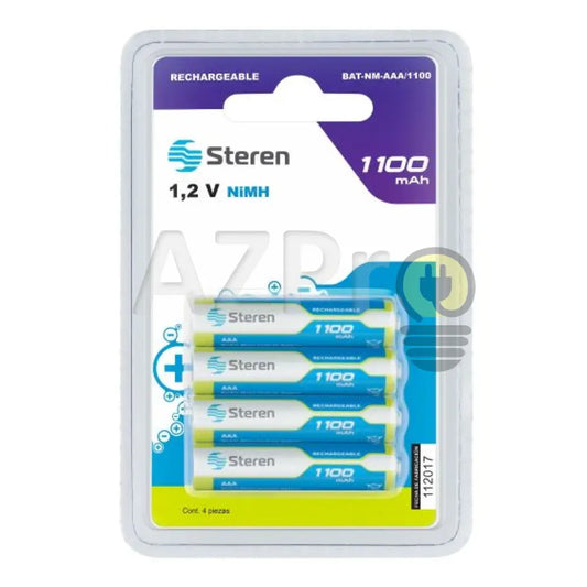 Pila Recargable Aaa Ni-Mh Cilindrica 4 Pzas Bat-Nm-Aaa/1100 Steren Electrónica > Audio Equipos Para