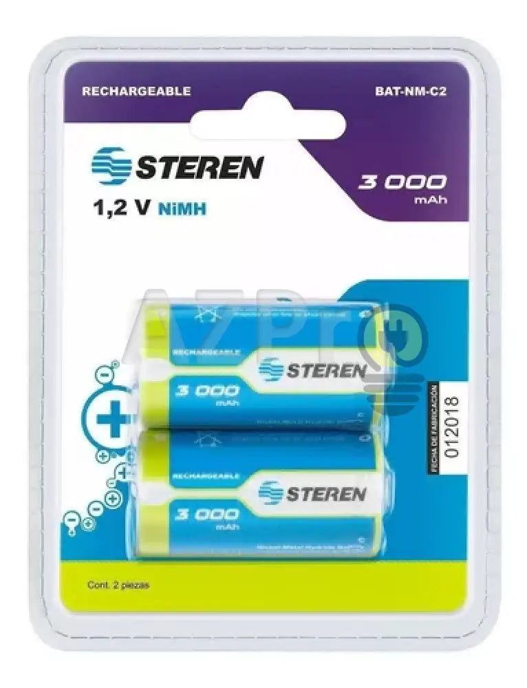 Pila Recargable C Ni-Mh Rectangular 2 Pzas Bat-Nm-C2 Steren Electrónica > Audio Equipos Para