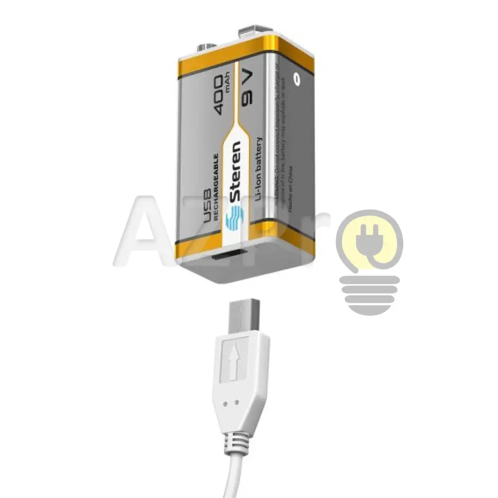 Pila Recargable X Usb 9v Li-Ion Cuadrada BAT-LI-9V USB Steren – AZPro