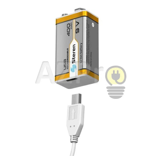 Pila Recargable X Usb 9V Li-Ion Cuadrada Bat-Li-9V Usb Steren Electrónica > Audio Equipos Para