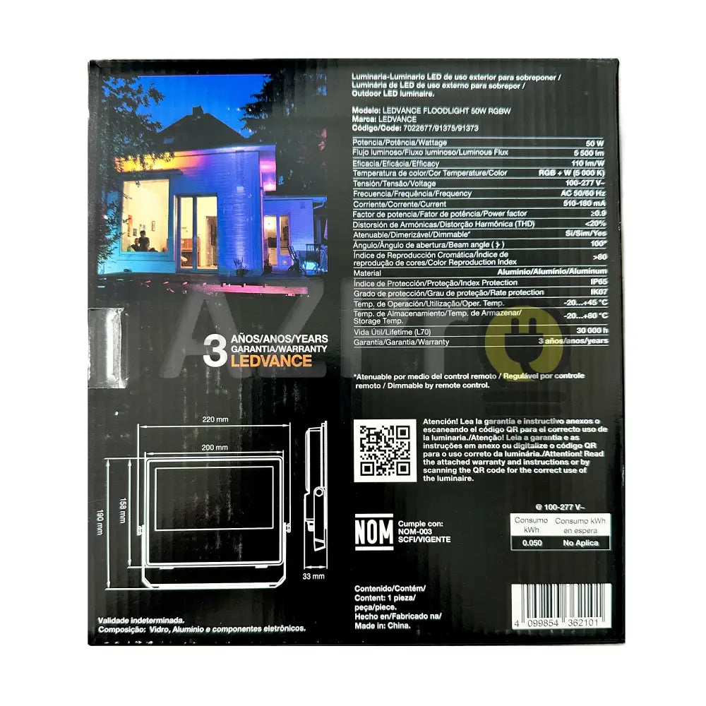 Reflector Led 50w RGBW Exterior Flood Ip65 110-277V 91373 Ledvance - Casa y jardín > Iluminación > Bombillas >