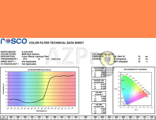 Rollo De Filtro 7.60 X 1.22Mt Dark Salmon R48Ec-008 Rosco Electrónica > Audio Equipos Para Escenario