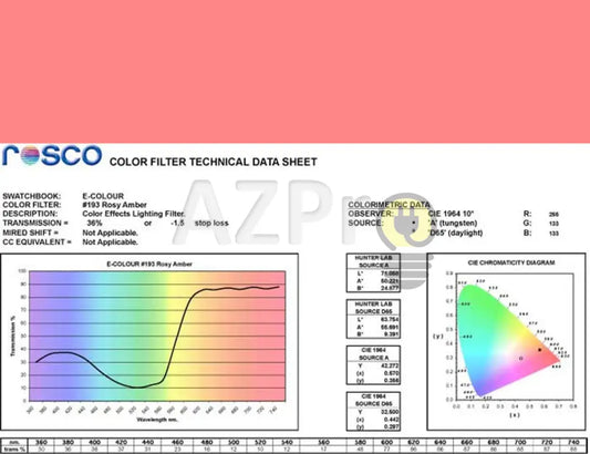 Rollo De Filtro 7.60 X 1.22Mt Rosy Amber R48Ec-193 Rosco Electrónica > Audio Equipos Para Escenario