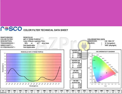 Rollo De Filtro 7.60 X 61Cm Light Rose Purple R24Ro-47 Rosco Electrónica > Audio Equipos Para